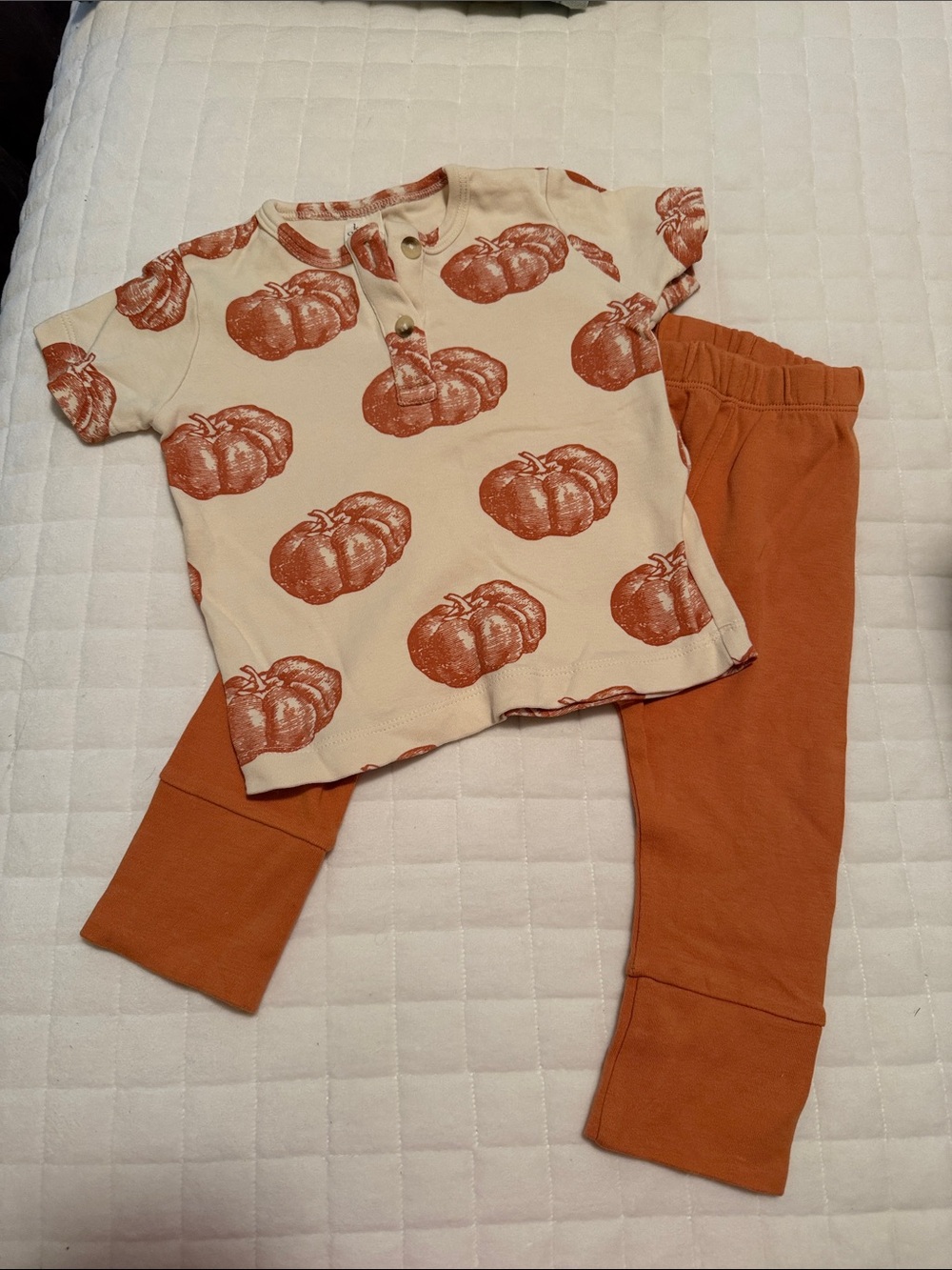 kate quinn Pumpkin Print Top & Bottom Set